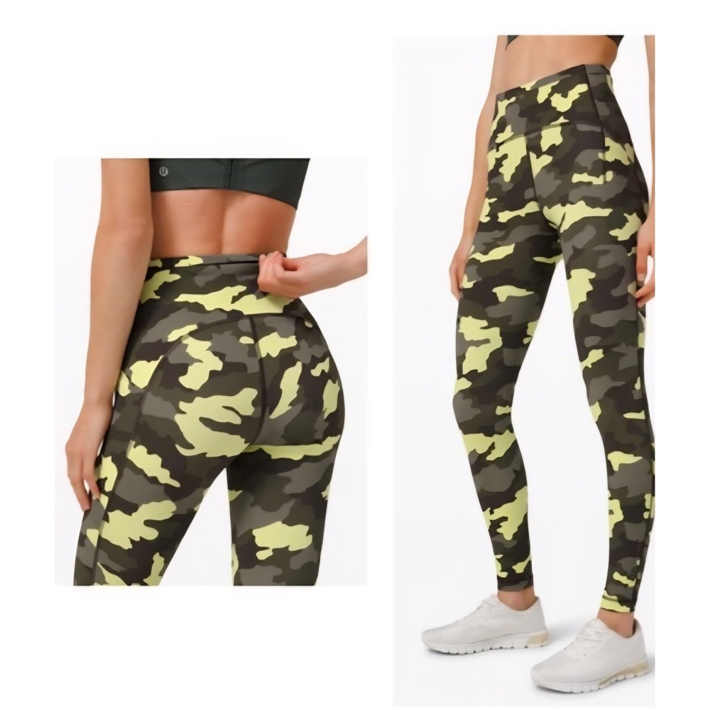 Lululemon Fast&Free High-Rise Tight 25 Nulux Camo‎ Crispin Green Multi Leggings